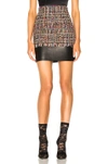 Alexander Mcqueen Multicolored Tweed Mini Skirt In Black,red
