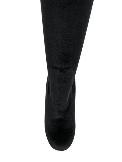 Shop René Caovilla Studded Thigh Length Boots In Black