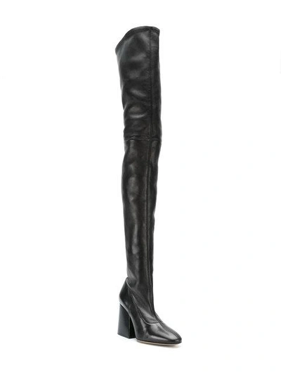 Shop Maison Margiela Over The Knee Boots - Brown