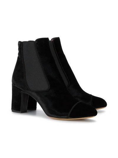 Shop Tabitha Simmons Black Kiki 75 Velvet Ankle Boots 