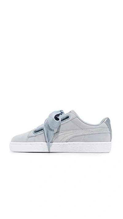 Shop Puma Basket Heart Metsafari Sneakers In Blue Grey