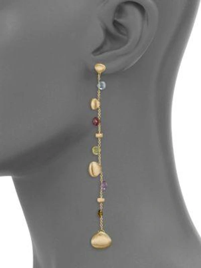 Shop Marco Bicego Paradise 18k Yellow Gold & Semi-precious Multi-stone Graduated Long Earrings