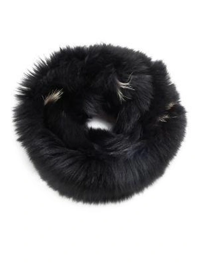 Shop Adrienne Landau Knit Fox Fur Scarf In Black