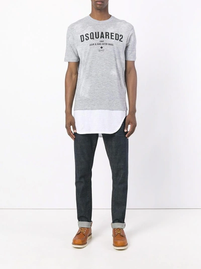 Shop Dsquared2 Logo Embroidered T-shirt