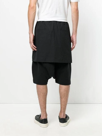 Shop Rick Owens Drkshdw Layered Kilt Shorts - Black