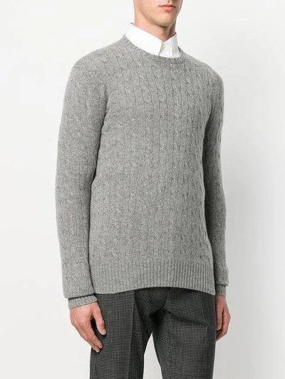 Shop Polo Ralph Lauren Cashmere Cable-knit Jumper - Grey