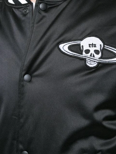 Shop Rta Skull Patch Bomber Jacket In Black