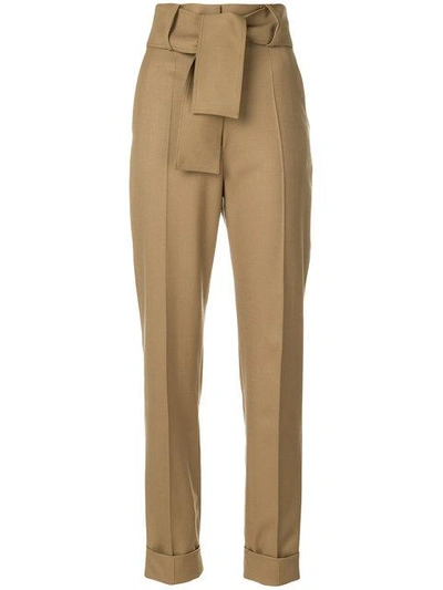 Shop Sara Battaglia Belted High Waist Trousers