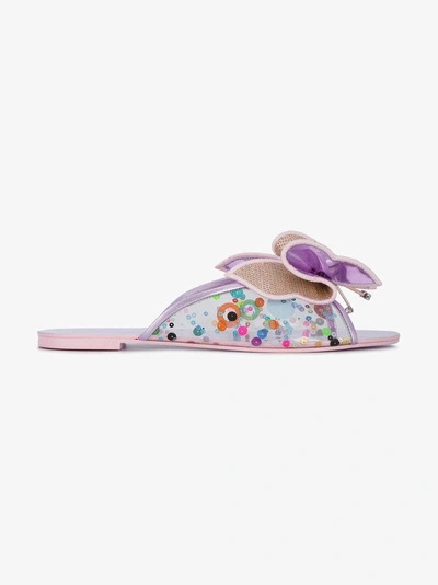 Shop Sophia Webster Lilac Lana Butterfly Slides In Pink/purple