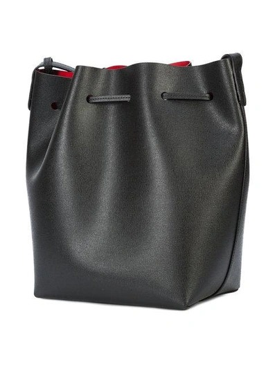 Shop Mansur Gavriel Saffiano Bucket Bag - Black