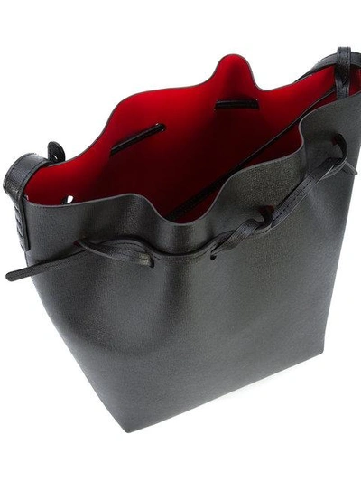 Shop Mansur Gavriel Saffiano Bucket Bag - Black