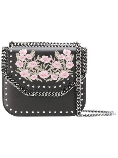 Shop Stella Mccartney Floral Embroidered Falabella Box Shoulder Bag