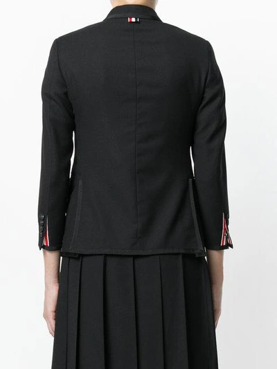 Shop Thom Browne Flap Pockets Fitted Blazer In Black