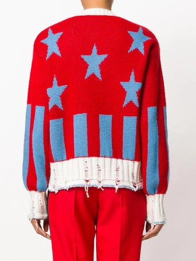 Shop Msgm Star Ribbed Knit Pullover