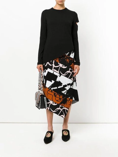 Shop Proenza Schouler Asymmetric Panelled Skirt In Black