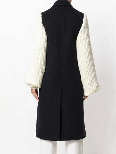 Shop Jw Anderson Chunky Knit Sleeve Coat