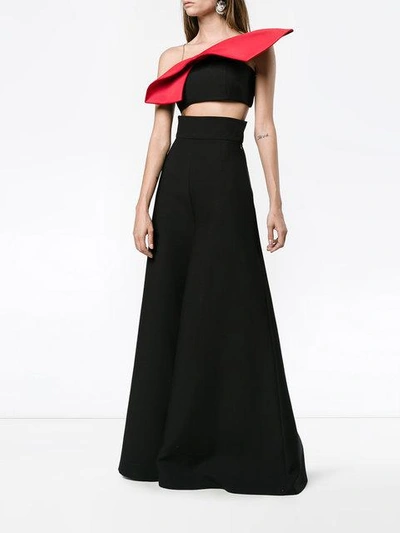 Shop Vika Gazinskaya Sleeveless Bow Crop Top In Black