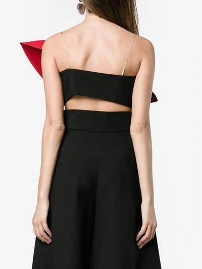 Shop Vika Gazinskaya Sleeveless Bow Crop Top In Black