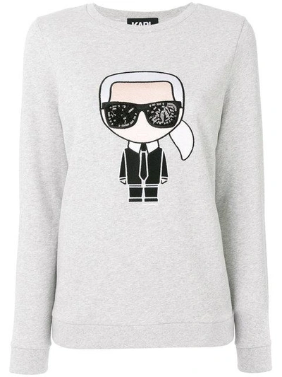 Karl Lagerfeld Karl Ikonik Cotton Sweatshirt In Grey