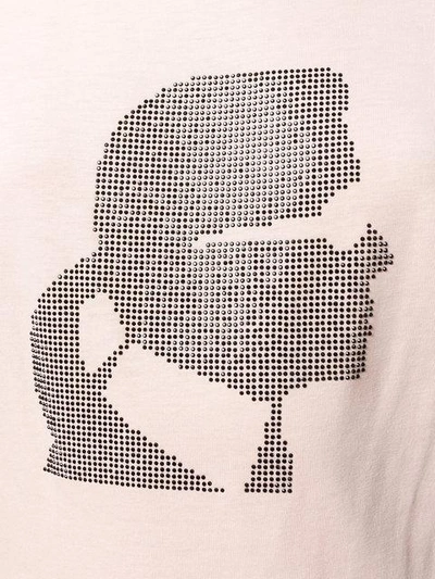 Shop Karl Lagerfeld Embellished Karl Print T-shirt