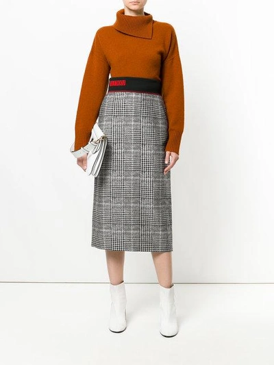 Shop Fendi Woven Midi Skirt