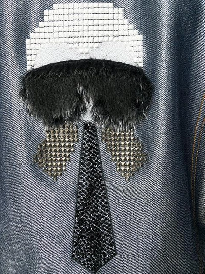 Shop Fendi Karlito Denim Jacket - Farfetch In Grey