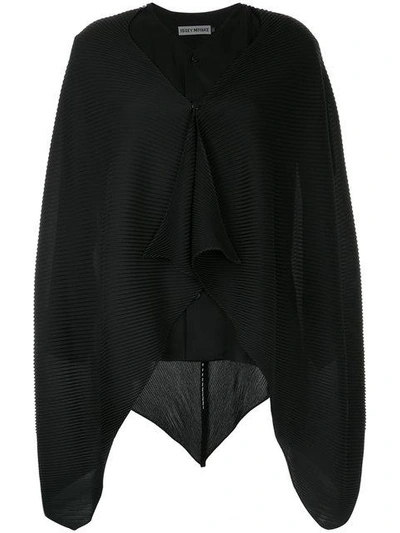 Shop Issey Miyake Draped Knitted Top In Black