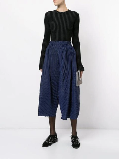 Shop Issey Miyake Cropped Flared Trousers