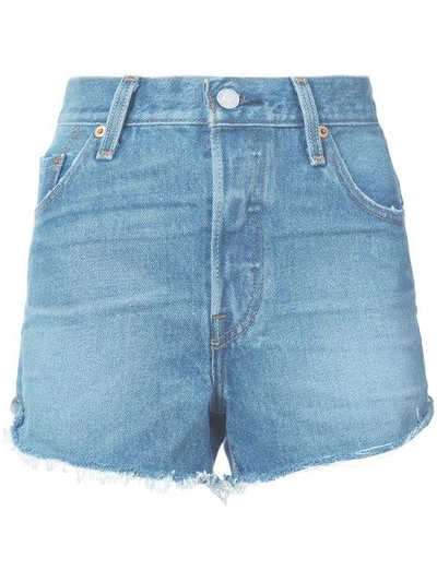 Shop Levi's High Waisted Denim Shorts In Blue