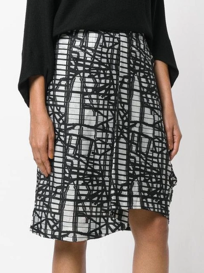 Shop Chalayan Asymmetric Graphic Print Skirt - Black