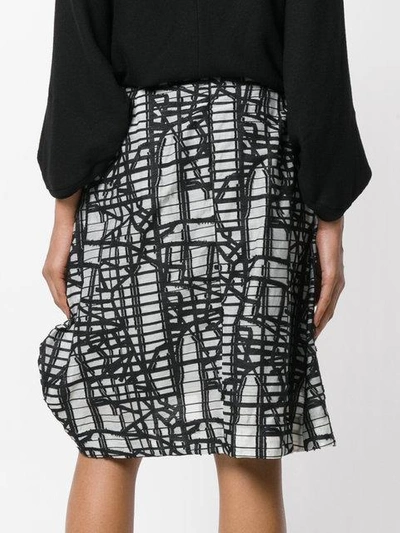 Shop Chalayan Asymmetric Graphic Print Skirt - Black