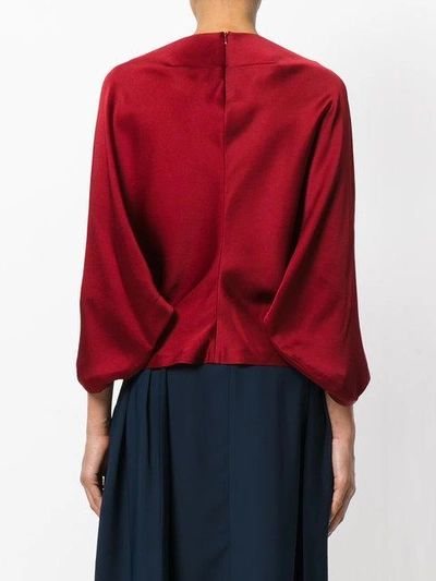 Shop Chalayan Draped Satin Top In Red