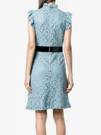 Shop Gucci Embroidered Cluny Lace Dress In 4920 Multicoloured