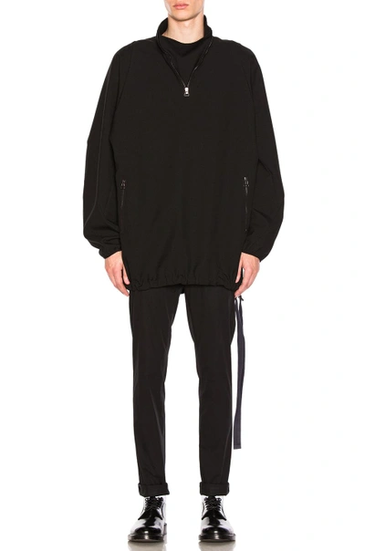 Shop Lanvin Techno Twill Wool Sweater In Black
