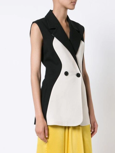 Shop Tome Knitted Contrast Waistcoat - Black