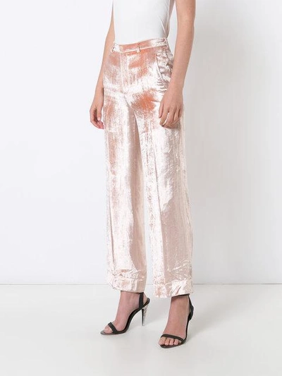 Shop Tome Metallic Tailored Trousers - Pink In Pink & Purple