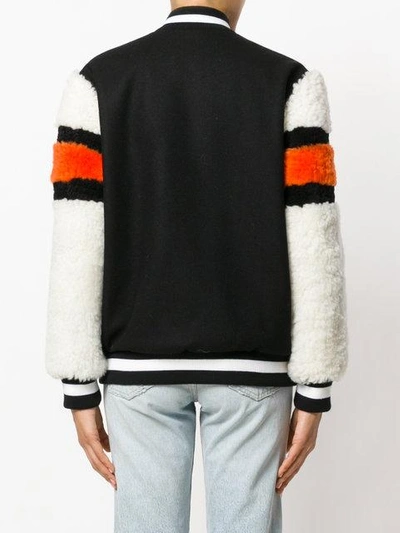 Shop Msgm - Buttoned Bomber Jacket  In Black