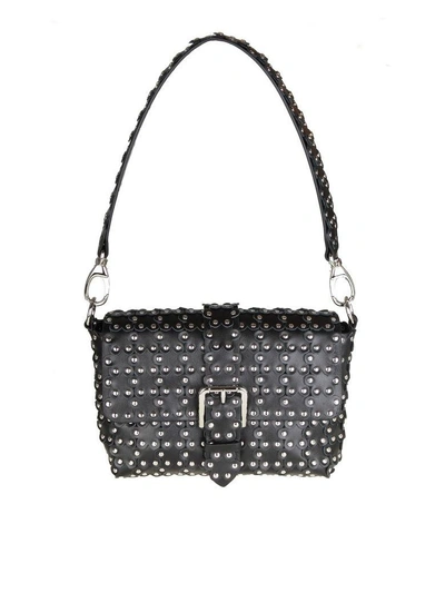 Shop Red Valentino Shoulder Bag With Micro Studded Leather Black