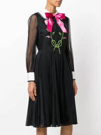 Shop Gucci Bow Tie Dress In Black