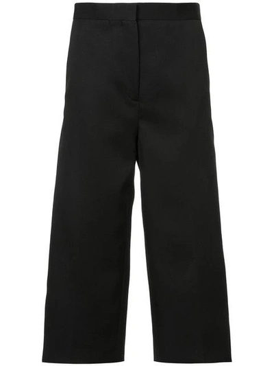 Shop Rochas Cropped Trousers In Black