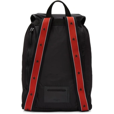 Shop Givenchy Black Nylon Stars Tape Obsedia Backpack In 009 Black/red
