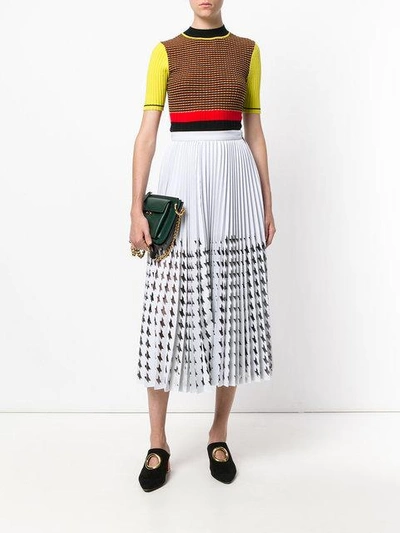 Shop Msgm Cut-out Houndstooth Skirt