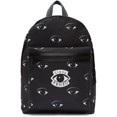 Shop Kenzo Black Nylon Eyes Backpack