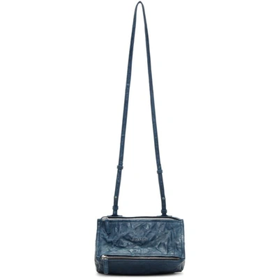 Shop Givenchy Blue Mini Pandora Bag