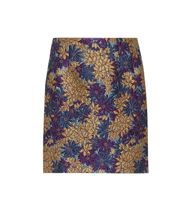 Shop Dolce & Gabbana Floral-jacquard Skirt In Multicoloured