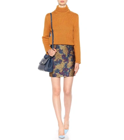 Shop Dolce & Gabbana Floral-jacquard Skirt In Multicoloured