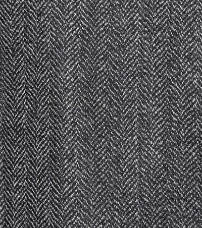 Shop Saint Laurent Herringbone Wool Blazer In Grey