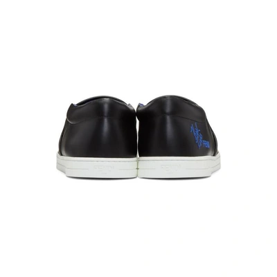Shop Fendi Black Karlito Slip-on Sneakers In F0bhu Black