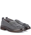 Brunello Cucinelli Felt Loafers In Grey