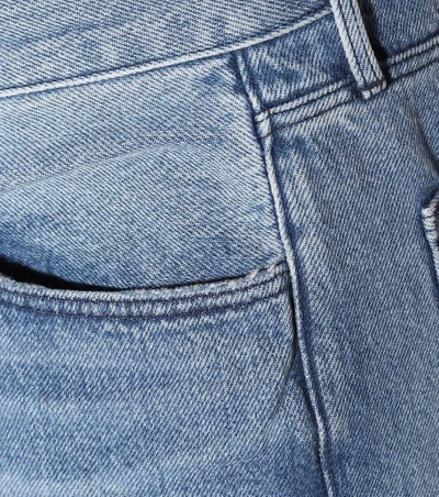 Shop 3x1 Wm3 Crop Fringe Denim Jeans In Blue